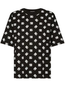 Dolce & Gabbana t-shirt en coton à motif monogrammé - Noir