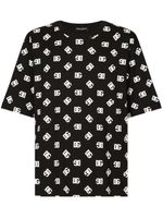 Dolce & Gabbana t-shirt en coton à motif monogrammé - Noir