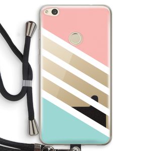 Strepen pastel: Huawei Ascend P8 Lite (2017) Transparant Hoesje met koord