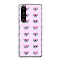 Smiley watermeloenprint: Sony Xperia 1 III Transparant Hoesje