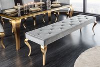 Design bank MODERN BAROK 175cm grijs fluweel goud roestvrij staal - 43385 - thumbnail