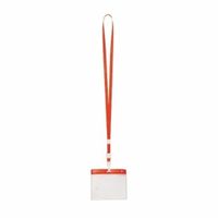 40x Lanyard keycord incl. naamkaartjes houder rood 11,2 x 58 cm   -