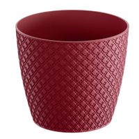 Orient stijl plantenpot/bloempot kunststof dia 22 cm en hoogte 19 cm rood