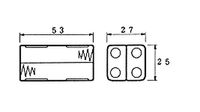 Velleman BH443D Batterijhouder 4 AAA (potlood) Soldeeraansluiting (l x b x h) 53 x 27 x 25 mm - thumbnail