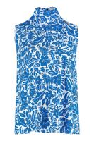 Marielle slls flower blouse - off white/cobalt - 07163