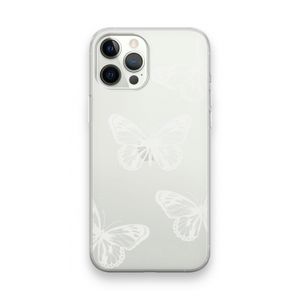 White butterfly: iPhone 12 Pro Max Transparant Hoesje