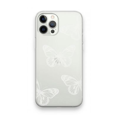 White butterfly: iPhone 12 Pro Max Transparant Hoesje