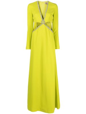 Elie Saab robe à découpe - Vert