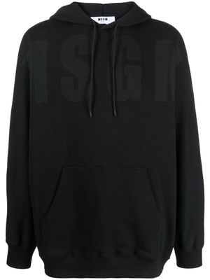 MSGM hoodie en coton à logo imprimé - Noir