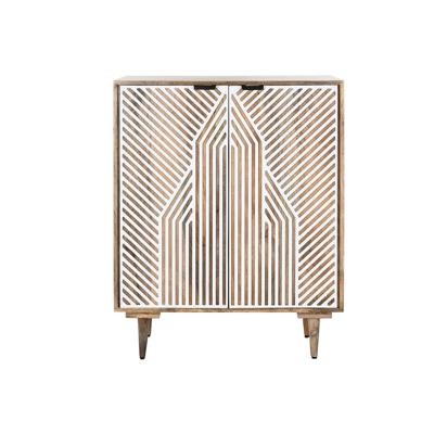 Flessenrek Home ESPRIT Wit Mangohout 84 x 41 x 108 cm