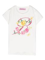 Miss Blumarine t-shirt en coton à fleurs - Blanc