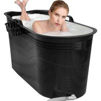 LIFEBATH - Zitbad Mira - Bath Bucket XL - 400L - Ligbad 122 cm - Zwart - thumbnail