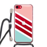 Strepen pastel: iPhone SE 2020 Transparant Hoesje met koord