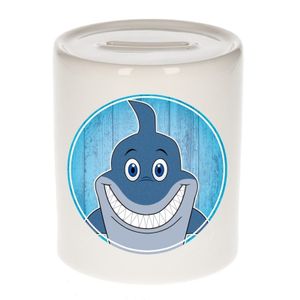 Cadeau kinder spaarpotten haaien 9 cm
