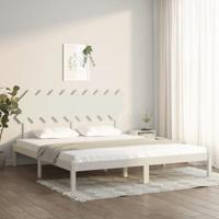 Bedframe massief hout wit 180x200 cm