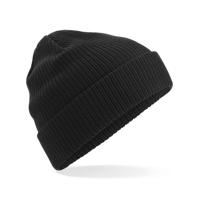 Beechfield Organic Beanie Commando wintermuts - zwart - heren - 100% gebreid katoen - Biologisch