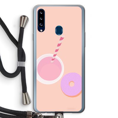 Donut: Samsung Galaxy A20s Transparant Hoesje met koord