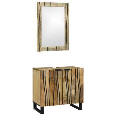Badkamermeubelset met plank 2 pcs Bruin 62 x 33 x 58 cm
