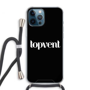 Topvent Zwart: iPhone 12 Pro Max Transparant Hoesje met koord
