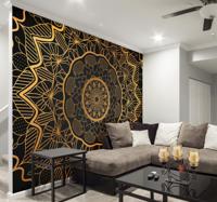 Mandala fotobehang vormpjes goud