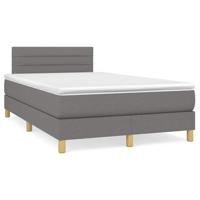 Boxspring met matras en LED stof donkergrijs 120x190 cm