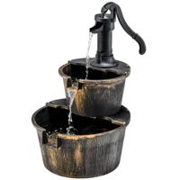 Houten Fontein met Waterpomp Tuinfontein Houten Vat voor Tuin Terras Gazon Achtertuin Antiek Brons Houten Fontein met Waterpomp Tuinfontein Houten Vat voor Tuin Terras Gazon Achtertuin Antiek Brons