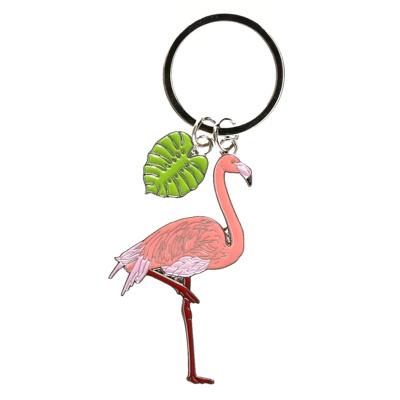 Nature Planet flamingo sleutelhanger - metaal - 5 cm