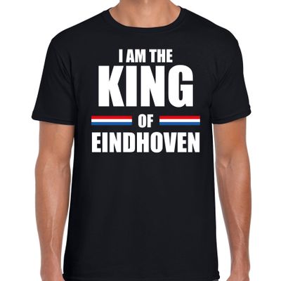 Koningsdag t-shirt I am the King of Eindhoven zwart voor heren