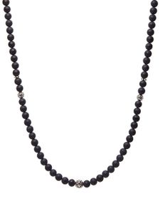 Nialaya Jewelry collier serti de perles d'onyx - Argent