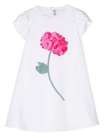 Il Gufo floral-print cotton dress - Blanc