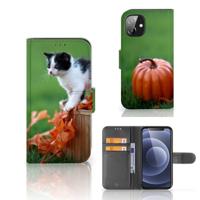 Apple iPhone 12 Mini | Telefoonhoesje | Met pasjeshouder | Kitten