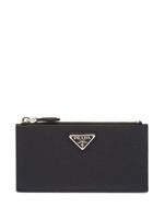 Prada porte-cartes en cuir Saffiano - Noir