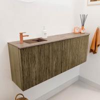 Toiletmeubel Mondiaz Joya Dlux | 111.6 cm | Meubelkleur Dusk | Faye wastafel Arena Wasbak Links | 1 kraangat