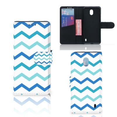 Nokia 1 Plus | Telefoon Hoesje | Zigzag Blauw