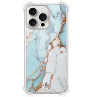 iPhone 15 Pro Max shockproof hoesje - Marmer lichtblauw iPhone 15 Pro Max shockproof hoesje - Marmer lichtblauw