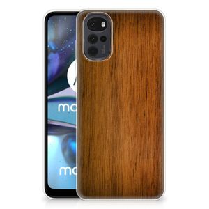 Motorola Moto G22 Bumper Hoesje Donker Hout