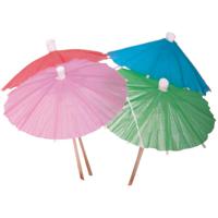 IJs parasols - gekleurd -15x stuks - dessert/cocktail parasolletjes - 10 cm