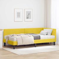 Hoekbedframe met Matras Anders 2 pcs Geel Fluweel