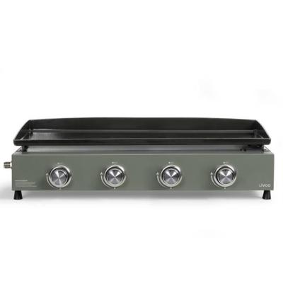 Gasgrillplaat - LIVOO - DOC325 - 4 branders - Groen / Zwart