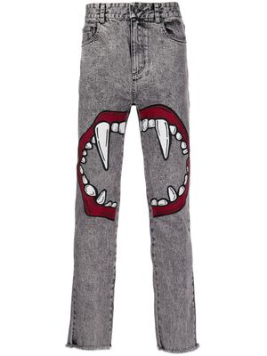 Haculla jean skinny à imprimé Fang Lip - Gris