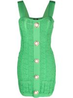 Balmain robe en maille ajourée à coupe courte - Vert