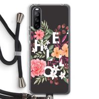 Hello in flowers: Sony Sony Xperia 10 III Transparant Hoesje met koord