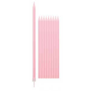 Givi Italia Taartkaarsjes - 20x - lichtroze - 15,5 cm - smalle kaarse