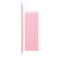 Givi Italia Taartkaarsjes - 20x - lichtroze - 15,5 cm - smalle kaarse