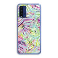 Tropical Palms Blue: Xiaomi Redmi 9T Transparant Hoesje