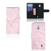 Nokia 2.2 Bookcase Marble Pink - Origineel Cadeau Vriendin - thumbnail