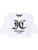 Just Cavalli t-shirt à logo orné de cristaux - Blanc