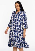 Yoek Jurk met ruches TESSA | Blauw | Maat 58/60