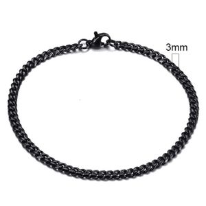Stalen heren armband LGT JWLS Gourmet schakel Zwart 3mm-21cm