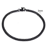 Stalen heren armband LGT JWLS Gourmet schakel Zwart 3mm-23cm